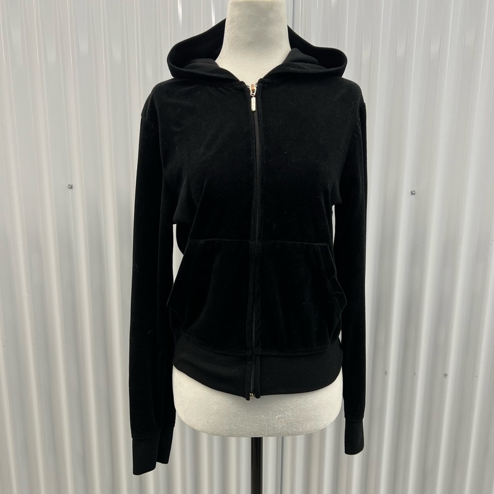 Y2K black velour zip hoodie • MIKK Couture • Juicy style